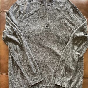 FAIRLANE 100% Merino Wool Quarter Zip Pullover Sweater Luxury Charcoal Size XL